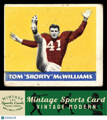 1948 Leaf Tom McWilliams #31 "Maroon Jersey" RC, VAR