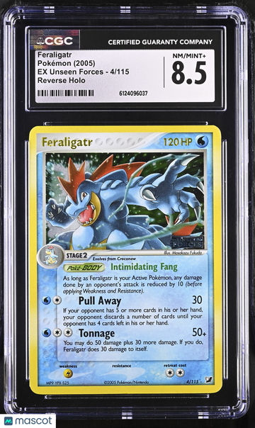 2005 Pokemon EX Unseen Forces Feraligatr Reverse Holo CGC 8.5 #4/115