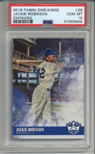 2018 PANINI DIAMOND KINGS SWINGING #28 JACKIE ROBINSON DODGERS PSA 10 LOW POP