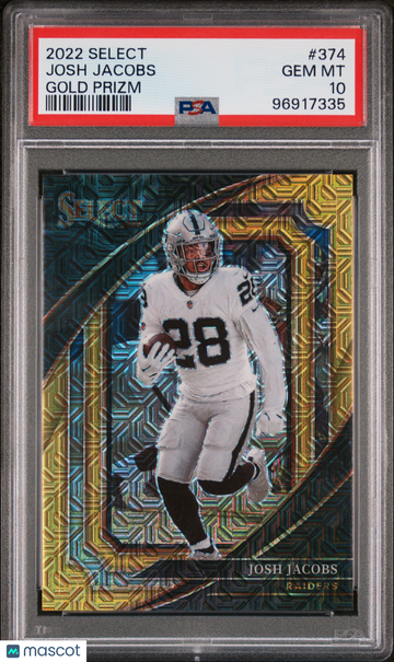 2022 Panini Select Josh Jacobs #374 Gold Prizm PSA 10