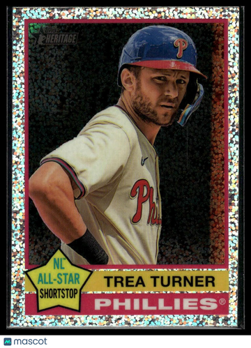 2025 Topps Heritage Trea Turner #48 Chrome Silver Sparkle Refractor