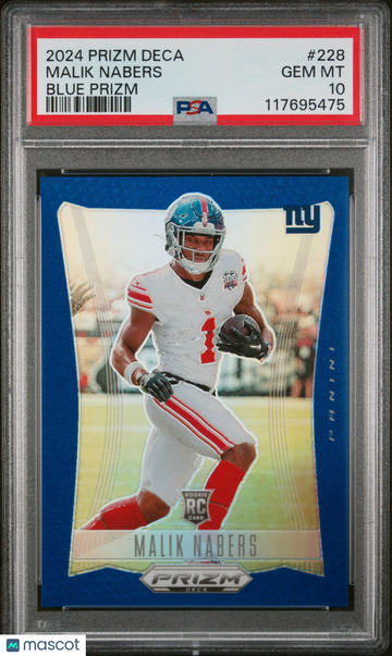 2024 Panini Prizm Deca Malik Nabers #228 Blue PSA 10