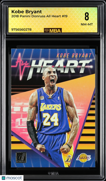 2018 Panini Donruss All Heart Kobe Bryant #19 MBA 8