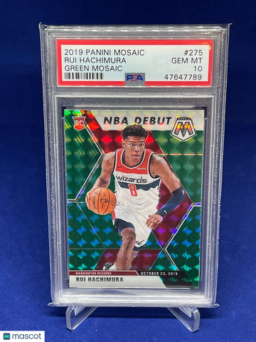 2019 Panini Mosaic Rui Hachimura #275 Green PSA 10