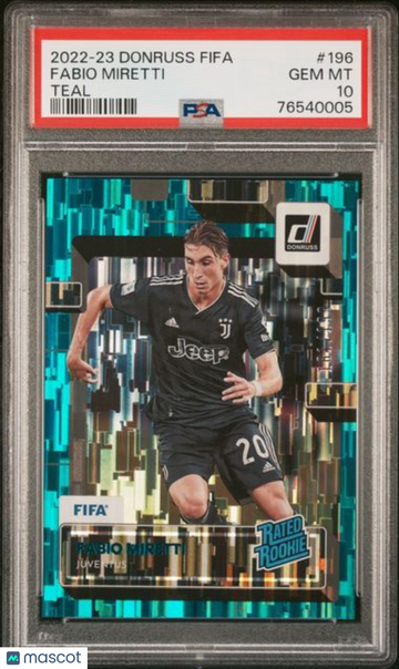 2022 Panini Donruss FIFA Fabio Miretti #196 Teal /199 PSA 10
