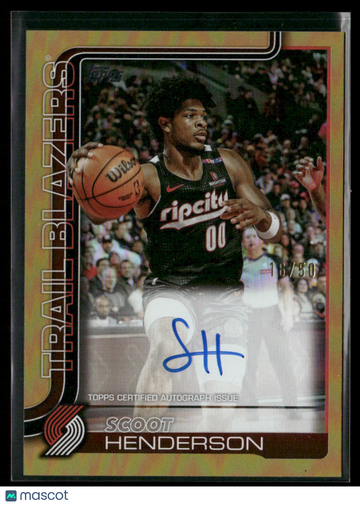 2025-26 Topps Flagship Scoot Henderson #TFRA-SH Real One Auto Gold Rainbow /50 Topps