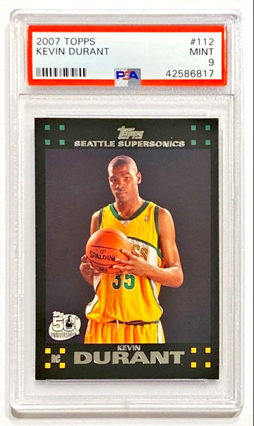 2007-08 Topps Kevin Durant #112 Rookie PSA 9 Mint