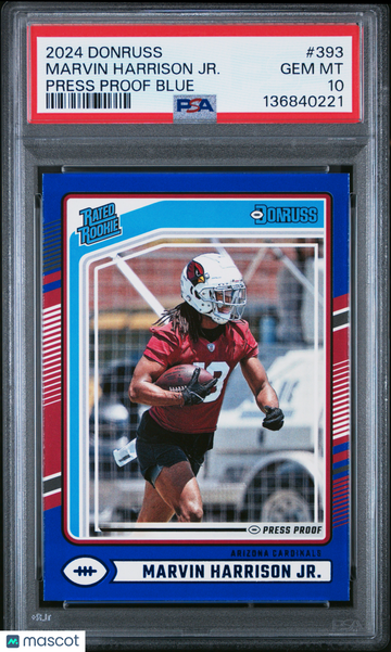 2024 Panini Donruss Marvin Harrison JR. #393 Press Proof Blue PSA 10