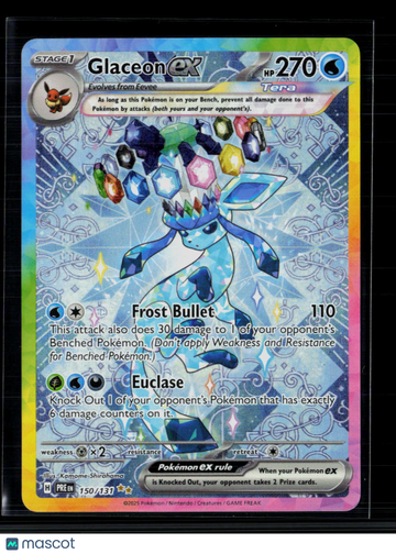 2025 Scarlet & Violet White Flare Glaceon EX Holo Secret Rare SAR #150/131