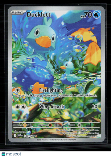 2025 Scarlet & Violet White Flare Ducklett Holo Secret Rare #109/86