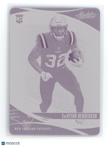 2025 Panini Absolute Football TreVeyon Henderson #188 Printing Plate /1 RC