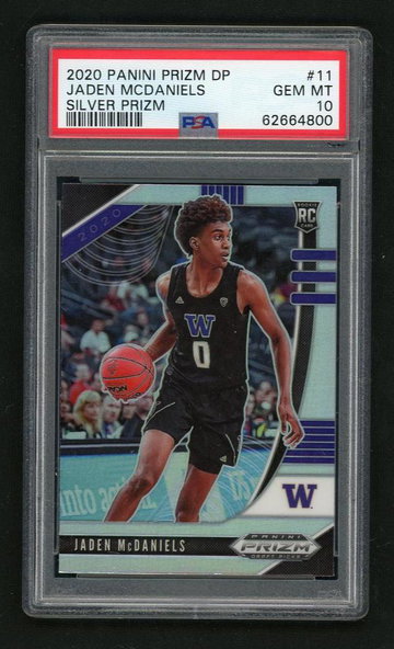 2020 Panini Prizm Draft Picks Silver Prizm Jaden Mcdaniels #11 PSA 10