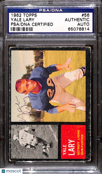 1962 Topps Yale Lary #56 [Base] Base Set PSA A Auto A