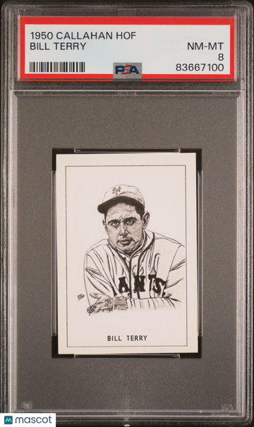 1950-56 Callahan Hall Of Fame Bill Terry PSA 8
