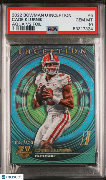 2022 Bowman University Inception Cade Klubnik #5 Aqua V2 Foil PSA 10