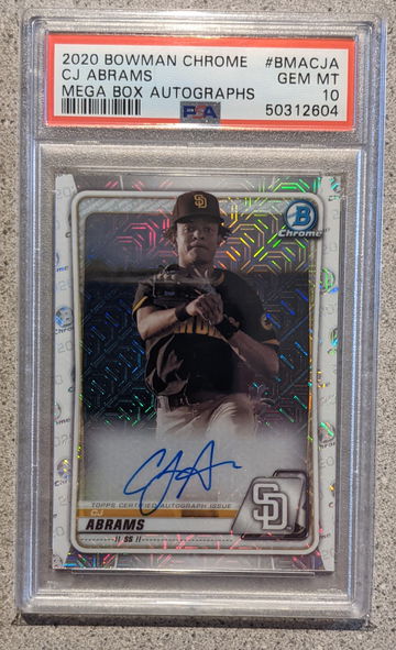 2020 Bowman Chrome CJ Abrams Mega Box Rookie Refractor Auto PSA 10