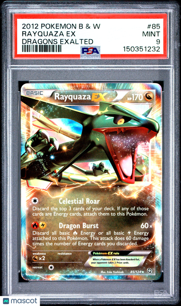 2012 Pokemon Black & White Dragons Exalted Rayquaza EX #85 PSA 9