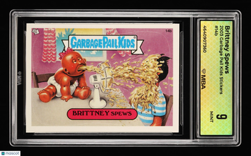 2003 Garbage Pail Kids Stickers Brittney Spews 9 MBA 9 #14b
