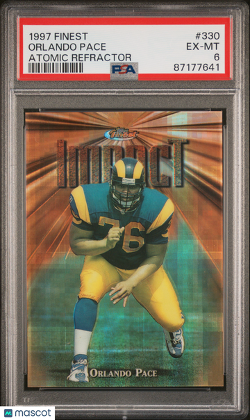 1997 Finest Orlando Pace #330 Atomic Refractor PSA 6