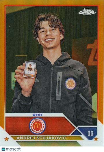 2023 Andrej Stojakovic #23 Orange Refractor Rookie