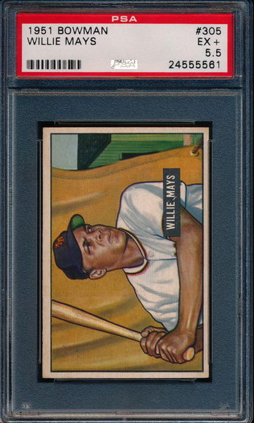 1951 Bowman Willie Mays RC PSA 5.5 Centered 