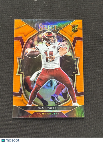 Sam Howell 2022 Select Rookie Orange Prizm Washington Commanders