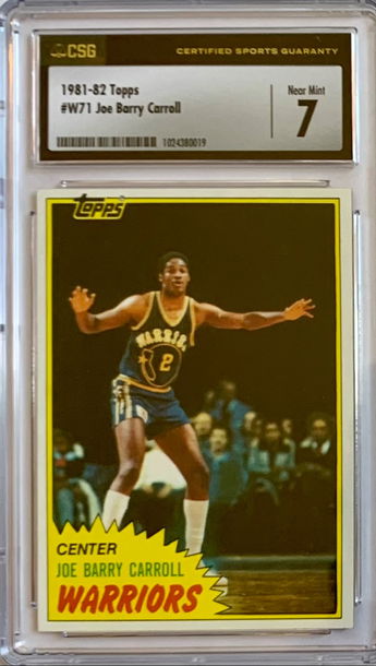 1981 - 82 Topps Basketball #71 West - Joe Barry Carroll - Graded CSG 7 NM - New Label Near MT