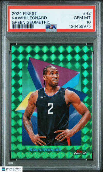 2024 Topps Finest Kawhi Leonard #42 Green Geometric /150 PSA 10