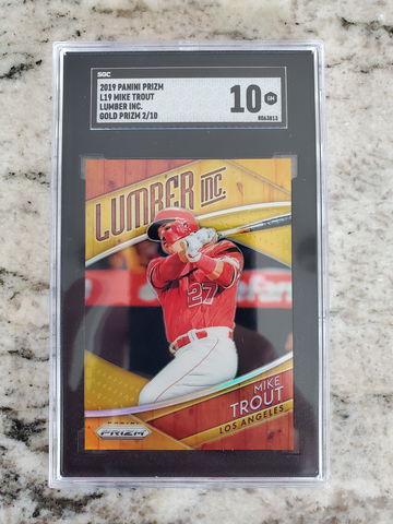 2019 Panini Prizm GOLD Lumber Mike Trout 2/10