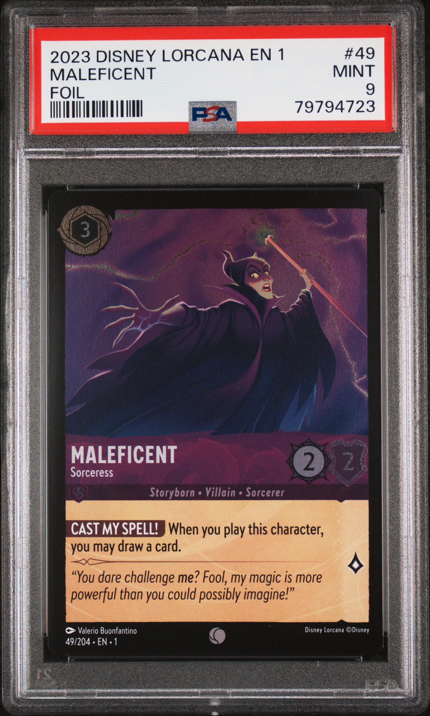 2023 Disney Lorcana EN Maleficent #49 Foil PSA 9