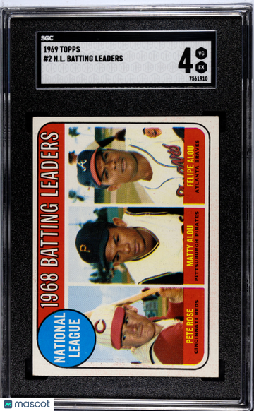 1969 Topps N. L. Batting Leaders #2 SGC 4