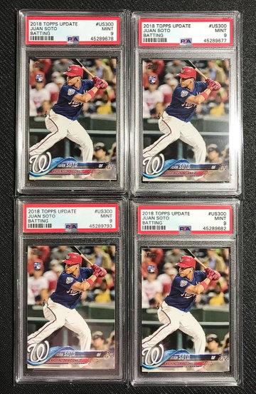 Juan Soto 2018 Topps Update Batting #US300 PSA 9 (Lot of 4)