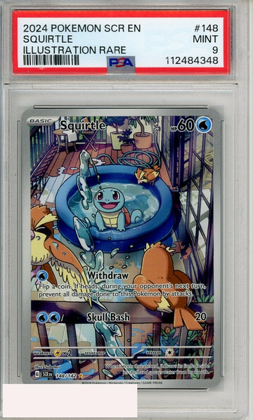 2024 POKEMON SCR EN-STELLAR CROWN SQUIRTLE #148 ILL RARE PSA 9 MINT