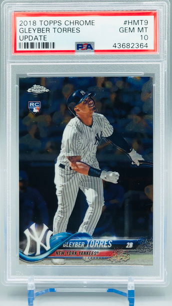 Gleyber Torres Rookie 2018 Topps Chrome Update #HMT9 Base PSA 10