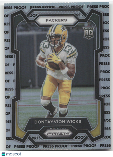 2023 Panini Prizm Football Dontayvion Wicks #333 Press Proof RC