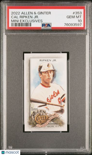 2022 Topps Allen & Ginter Cal Ripken JR. #353 Mini Exclusives PSA 10