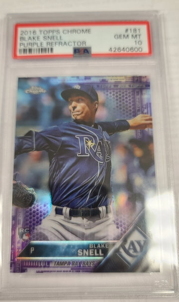 Blake Snell 2016 Topps Chrome Purple Refractor PSA 10