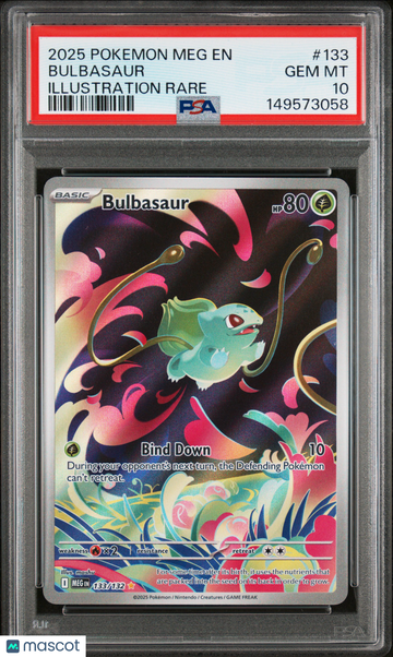 2025 Pokemon Meg EN-Mega Evolution Bulbasaur Illustration Rare PSA 10 #133