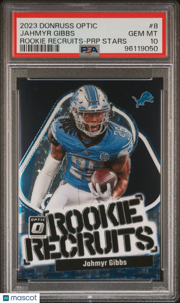 2023 Donruss Optic Rookie Recruits Jahmyr Gibbs #8 PRP Stars PSA 10