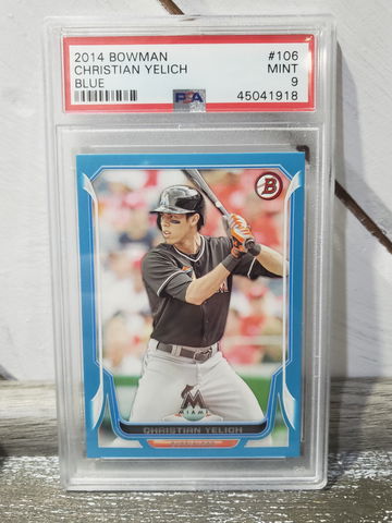 2014 Bowman Blue Yelich Psa 9 /500