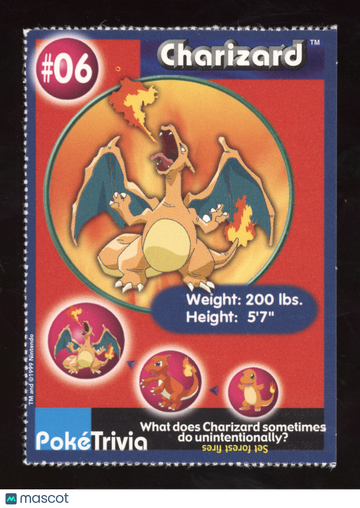 1998 PokeTrivia Mewtwo Strikes Back Movie Scene Charizard #06