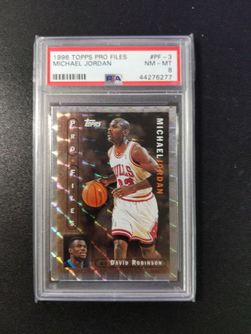 1996 Topps Pro Files # PF 3 Michael Jordan PSA 8