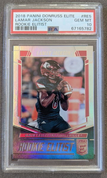 PSA 10 - 2018 Panini Donruss Elite Rookie Elitist  Lamar Jackson RC ROOKIE #RE5