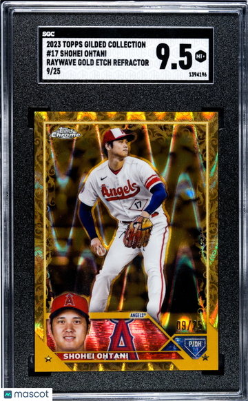 2023 Topps Gilded Collection Shohei Ohtani #17 Raywave Gold Etch Refractor SGC 9.5