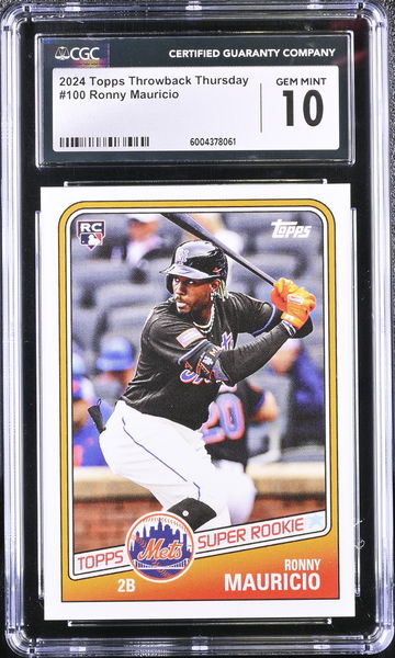 2024 TOPPS RONNY MAURICIO #100 Rookie limited print /1518 CGC 10