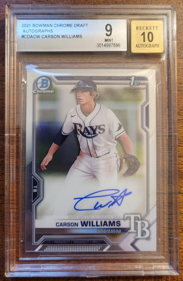 2021 Bowman Chrome Draft 1st Carson Williams 1st  Auto BGS 9