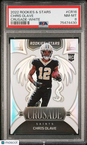 2022 Panini Rookies & Stars Crusade Chris Olave #CR16 White PSA 8