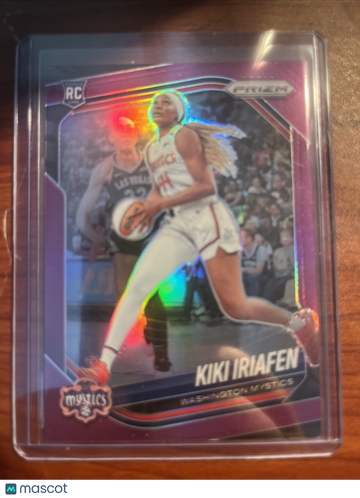 2025 Panini Prizm Kiki Iriafen #149 Purple Prizm Short Print Rookie