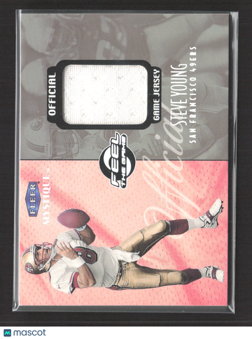 1999 Fleer Mystique Feel the Game Steve Young #N/A /580 Game-worn jersey