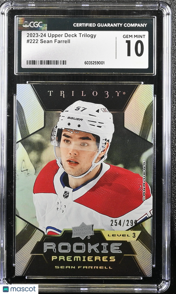 2023-24 Upper Deck Trilogy Sean Farrell #222 /299 Rookie CGC 10